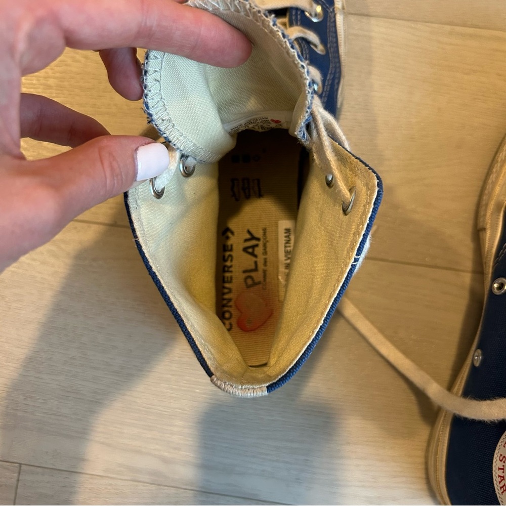 Converse Comme des Garçons PLAY High-Top Sneakers Size Women’s 8 - Picture 10 of 10